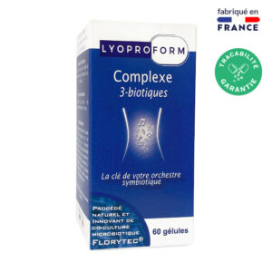 Probiotic complex capsules with lactobacillus rhamnosus, lactobacillus plantarum and lactobacillus salivarius to help you look after your intestinal microbiota.