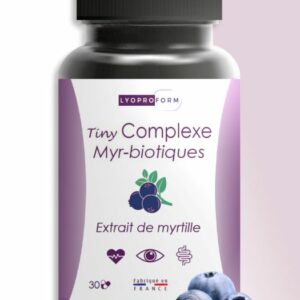 Complexe tiny Myr-biotiques, a probiotic complex with anthocyanin-rich bilberry extract