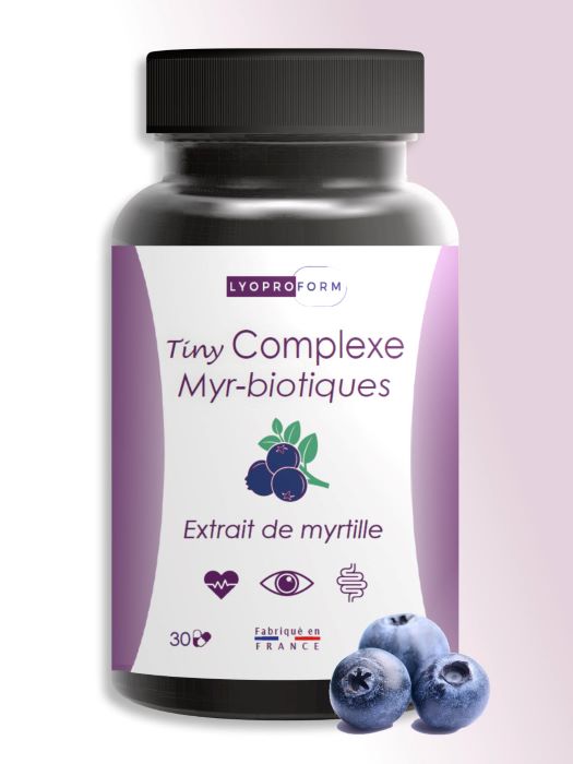 Complexe tiny Myr-biotiques, un complexe de probiotiques associé à un extrait de myrtille riche en anthocyanes