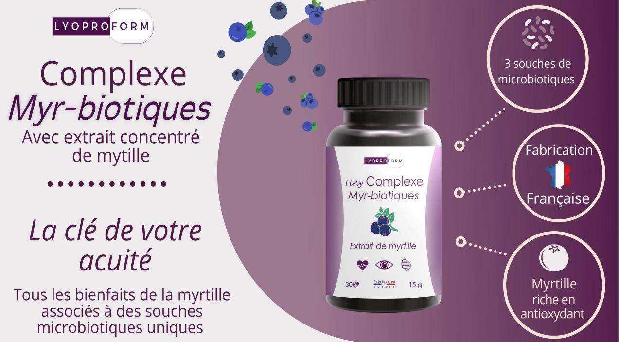Complex combining Lyoproform probiotics and anthocyanin-rich bilberry extract.