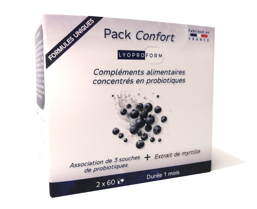 El pack comfort Lyoproform, complementos alimenticios que combinan extracto de arándano y lactobacilos probióticos para un confort digestivo